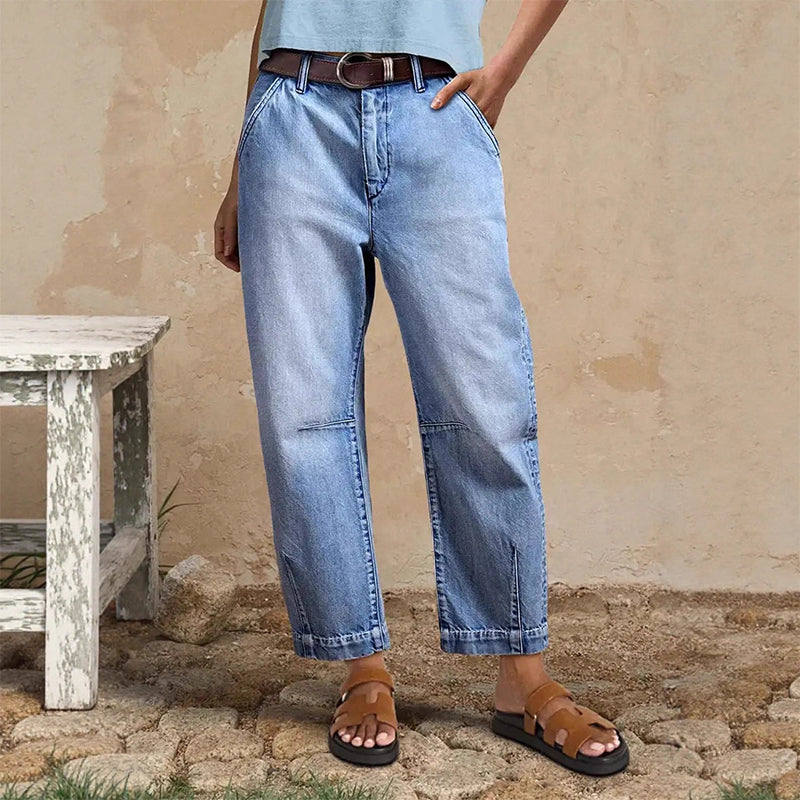 👖 Női magas derekú, rövidített hordó farmernadrág – kényelmes, trendi, tökéletes nyári viseletre! ✨ Platás utánvéttel!