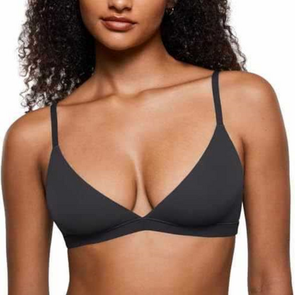 💞 Női merevítő nélküli, rugalmas anyagú támogató háromszög alakú bralette – kényelmes, természetes, egész napos viseletre! 🌸 Platás utánvéttel!
