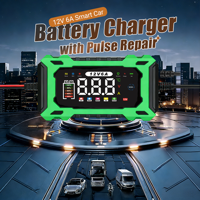 ⏰🔋 12 V-os, 6 A-es intelligens autóakkumulátor-töltő – Pulse Repair technológia, automatikus karbantartás és kénmentesítés! 🚗⚡ Utánvéttel!