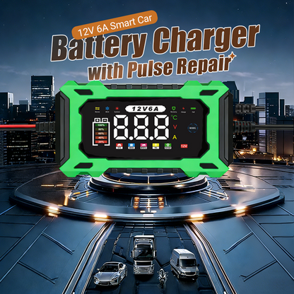 ⏰🔋 12 V-os, 6 A-es intelligens autóakkumulátor-töltő – Pulse Repair technológia, automatikus karbantartás és kénmentesítés! 🚗⚡ Utánvéttel!