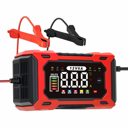 ⏰🔋 12 V-os, 6 A-es intelligens autóakkumulátor-töltő – Pulse Repair technológia, automatikus karbantartás és kénmentesítés! 🚗⚡ Utánvéttel!