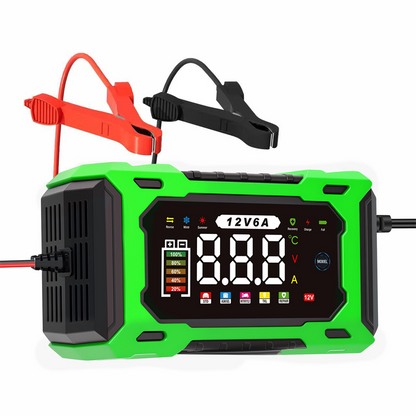 ⏰🔋 12 V-os, 6 A-es intelligens autóakkumulátor-töltő – Pulse Repair technológia, automatikus karbantartás és kénmentesítés! 🚗⚡ Utánvéttel!