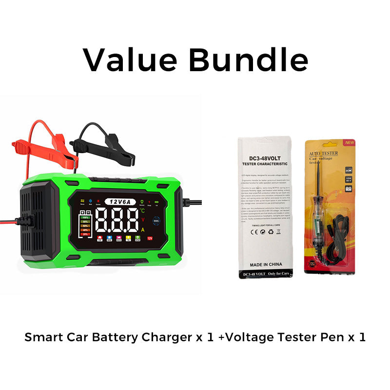 ⏰🔋 12 V-os, 6 A-es intelligens autóakkumulátor-töltő – Pulse Repair technológia, automatikus karbantartás és kénmentesítés! 🚗⚡ Utánvéttel!