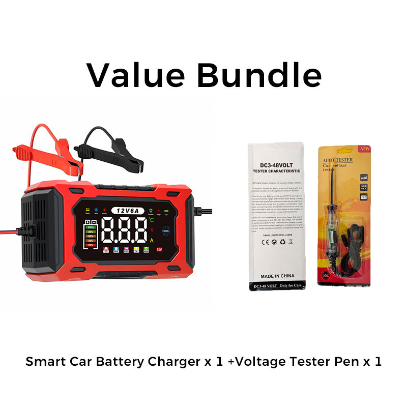 ⏰🔋 12 V-os, 6 A-es intelligens autóakkumulátor-töltő – Pulse Repair technológia, automatikus karbantartás és kénmentesítés! 🚗⚡ Utánvéttel!