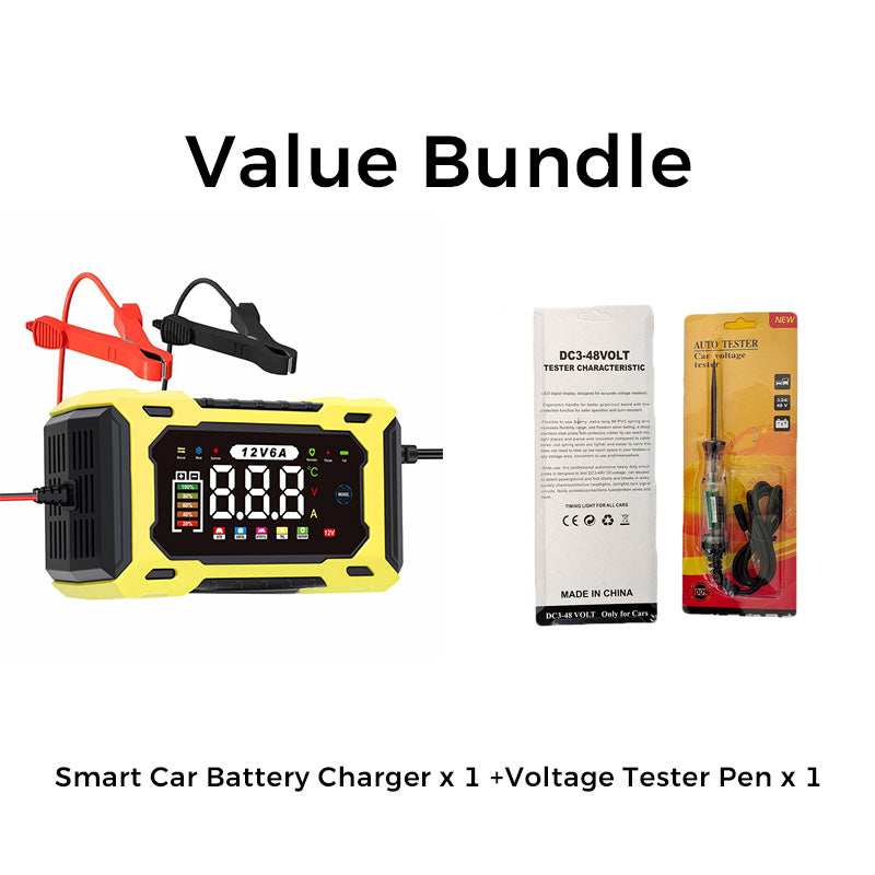 ⏰🔋 12 V-os, 6 A-es intelligens autóakkumulátor-töltő – Pulse Repair technológia, automatikus karbantartás és kénmentesítés! 🚗⚡ Utánvéttel!