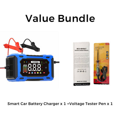 ⏰🔋 12 V-os, 6 A-es intelligens autóakkumulátor-töltő – Pulse Repair technológia, automatikus karbantartás és kénmentesítés! 🚗⚡ Utánvéttel!