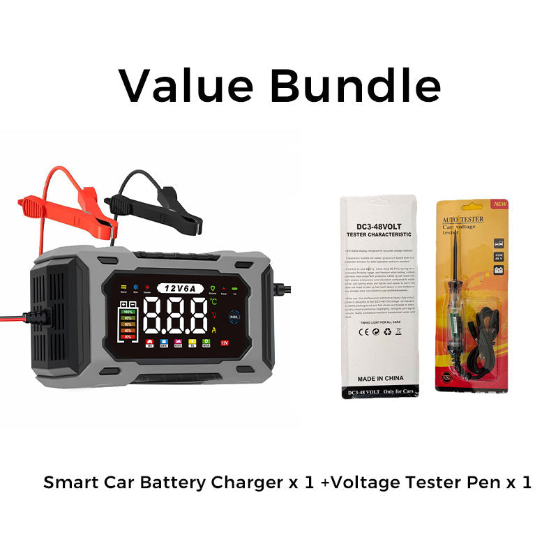 ⏰🔋 12 V-os, 6 A-es intelligens autóakkumulátor-töltő – Pulse Repair technológia, automatikus karbantartás és kénmentesítés! 🚗⚡ Utánvéttel!
