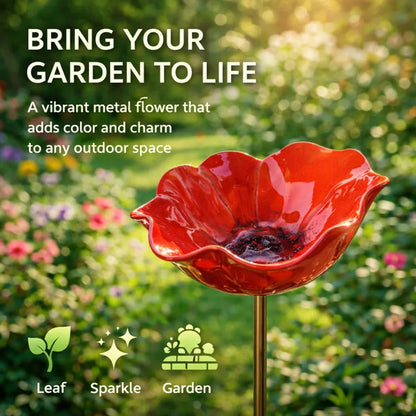 🌿 Kézzel készített fém virágtartó – elegáns, tartós, kertbe és lakásba egyaránt tökéletes! 🌺🐦 Platás utánvéttel!