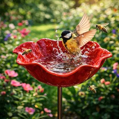 🌿 Kézzel készített fém virágtartó – elegáns, tartós, kertbe és lakásba egyaránt tökéletes! 🌺🐦 Platás utánvéttel!