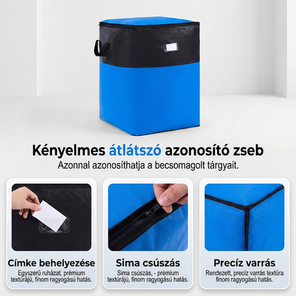 🚚📦 Összecsukható tároló és költöztető táska – extra nagy kapacitás, lapra hajtható, megerősített fogantyúk! 🏠👜 Otthoni szervezéshez és költözéshez tökéletes. Utánvéttel!