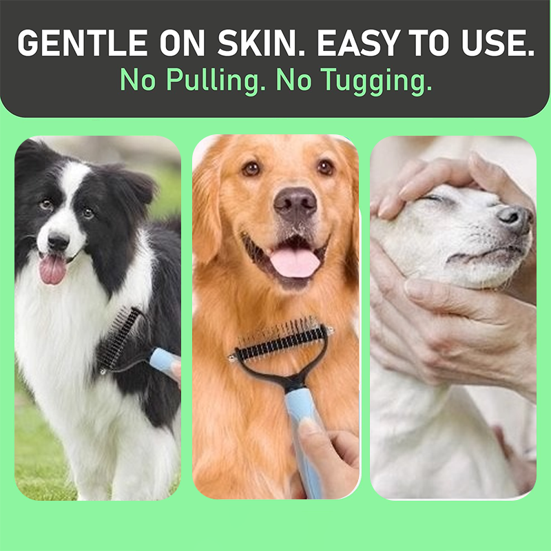 🐾 1+1 INGYEN! Kétoldalas fésű macskáknak és kutyáknak – fésül, ritkít, eltávolítja a kihullott szőrt. 🧹🐶 Utánvéttel!