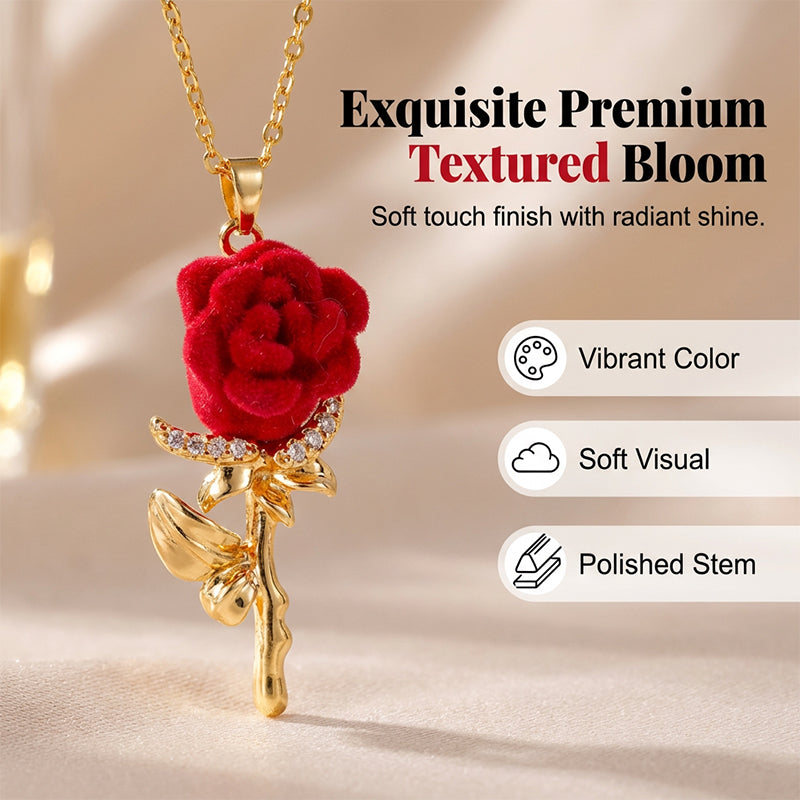🌹 Elegáns vörös rózsa medálos nyaklánc – szerelem, szenvedély és stílus egy ékszerben! 💖✨ Utánvéttel!