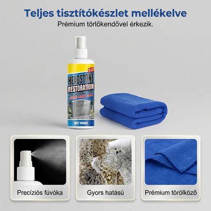 🏛️ Sírtisztító Spray – Gyors Hatású | Gránithoz, Márványhoz, Kék Kőhöz, Természetes Kőhöz – Utánvéttel 🌿✨