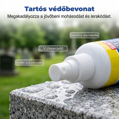 🏛️ Sírtisztító Spray – Gyors Hatású | Gránithoz, Márványhoz, Kék Kőhöz, Természetes Kőhöz – Utánvéttel 🌿✨