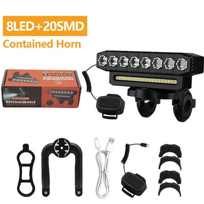 🚲 28 LED-es kerékpárlámpa beépített hangszóróval – újratölthető, biztonságos, zenés tekerés! 🔊 Platás utánvéttel!