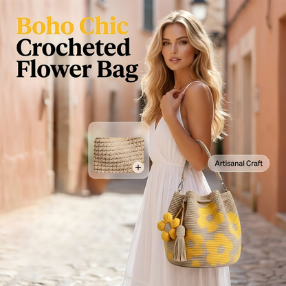 🌸 Kézzel horgolt virágos táska – egyedi, könnyű, nyári viselethez tökéletes! 👜 Platás utánvéttel!