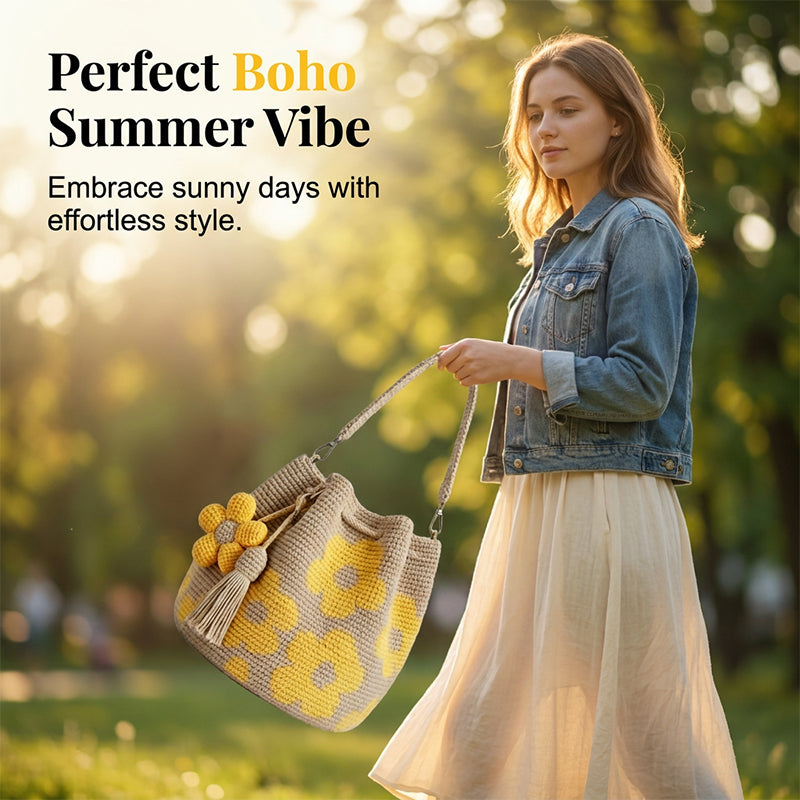🌸 Kézzel horgolt virágos táska – egyedi, könnyű, nyári viselethez tökéletes! 👜 Platás utánvéttel!