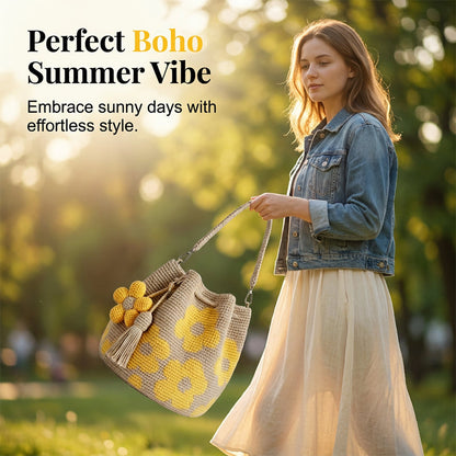 🌸 Kézzel horgolt virágos táska – egyedi, könnyű, nyári viselethez tökéletes! 👜 Platás utánvéttel!