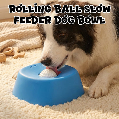 🐾🐶 Gurítós labdás lassú etető tál kutyáknak – falatról falatra, egészséges emésztés, szórakozás közben! 💖 Utánvéttel!