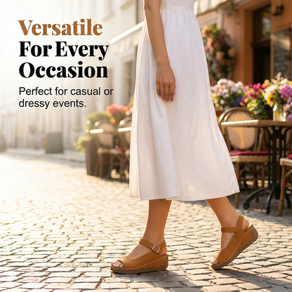 ✨👡 Női nyitott orrú ék sarokú szandál bokapánttal – kényelmes magasság, stabil járás, csinos nyári viselet! 🌞 Utánvéttel!