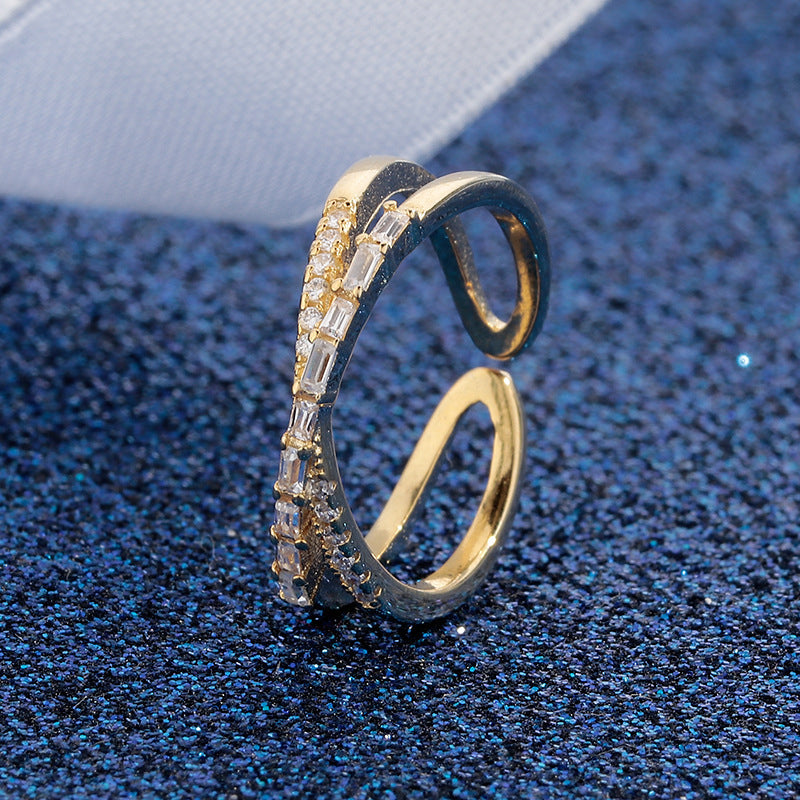 💍 Stílusos kétrétegű gyűrű – állítható keresztpántos dizájn! Elegancia és kényelem egyben – bármilyen ujjra tökéletes. ✨ Utánvéttel!