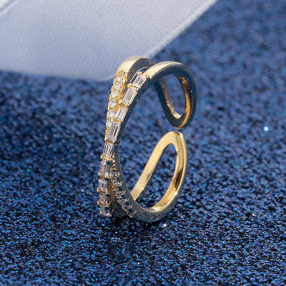 💍 Stílusos kétrétegű gyűrű – állítható keresztpántos dizájn! Elegancia és kényelem egyben – bármilyen ujjra tökéletes. ✨ Utánvéttel!