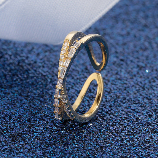 💍 Stílusos kétrétegű gyűrű – állítható keresztpántos dizájn! Elegancia és kényelem egyben – bármilyen ujjra tökéletes. ✨ Utánvéttel!