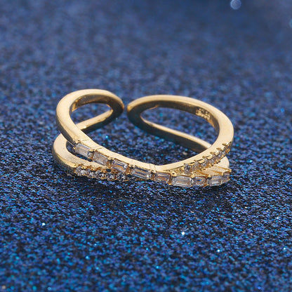 💍 Stílusos kétrétegű gyűrű – állítható keresztpántos dizájn! Elegancia és kényelem egyben – bármilyen ujjra tökéletes. ✨ Utánvéttel!