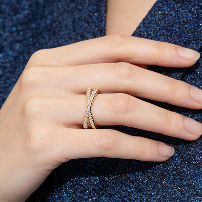 💍 Stílusos kétrétegű gyűrű – állítható keresztpántos dizájn! Elegancia és kényelem egyben – bármilyen ujjra tökéletes. ✨ Utánvéttel!