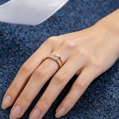 💍 Stílusos kétrétegű gyűrű – állítható keresztpántos dizájn! Elegancia és kényelem egyben – bármilyen ujjra tökéletes. ✨ Utánvéttel!