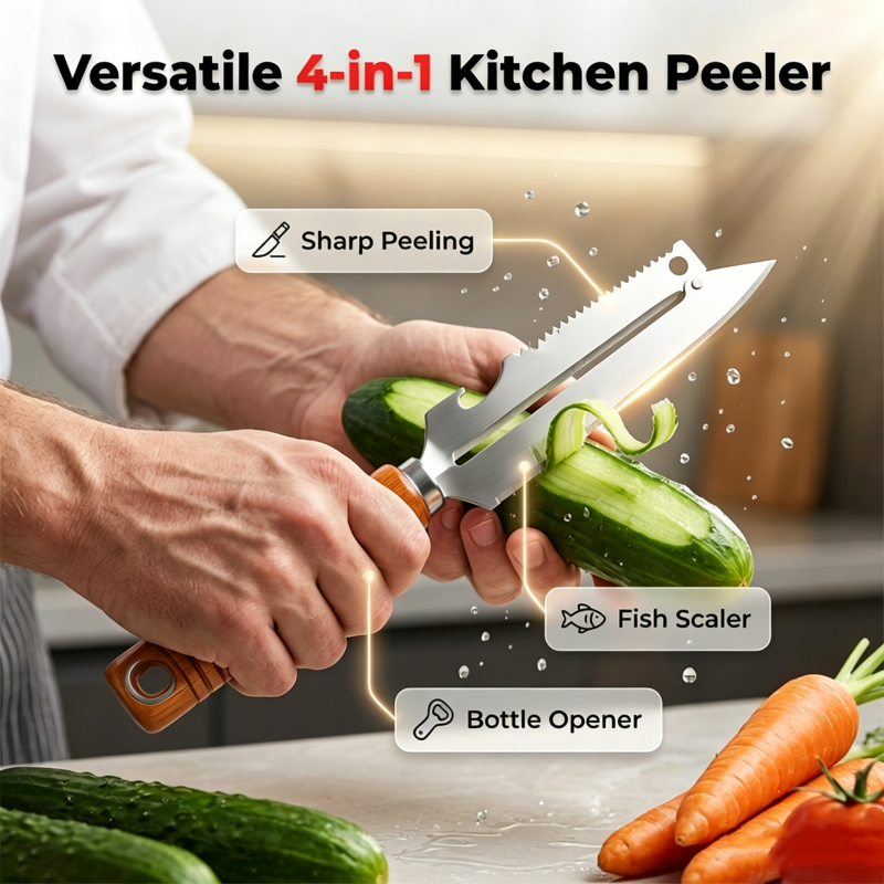🔪 4 az 1-ben konyhai hámozó – hámozz, szeletelj és tisztíts egy eszközzel! 🥕 Platás utánvéttel!
