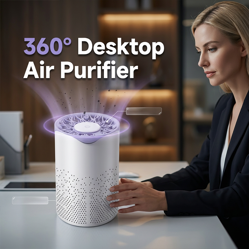🌬️ 360° asztali levegőtisztító – tiszta levegő, USB tápellátás, kompakt kialakítás! 🌀 Raktáron, platás utánvéttel!