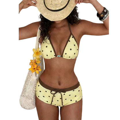 👙 Polka dots mintás, hátsó nyaknál megkötős bikini szett – csinos, kényelmes, nyári kedvenc! 🌊 Platás utánvéttel!