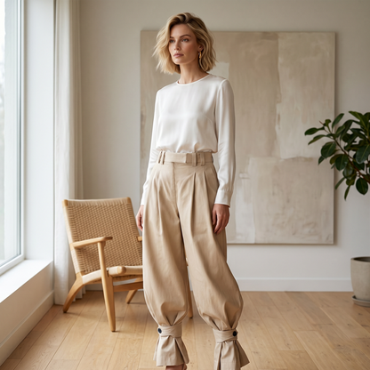 ⏳ Korlátozott ideig 40% kedvezmény! Női redőzött lámpás nadrág fodros mandzsettával – csinos, kényelmes, nyári kedvenc! 👖 Platás utánvéttel!