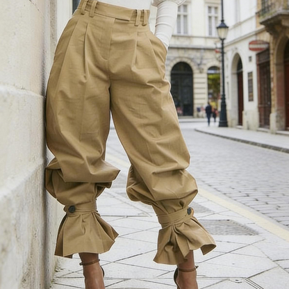 ⏳ Korlátozott ideig 40% kedvezmény! Női redőzött lámpás nadrág fodros mandzsettával – csinos, kényelmes, nyári kedvenc! 👖 Platás utánvéttel!