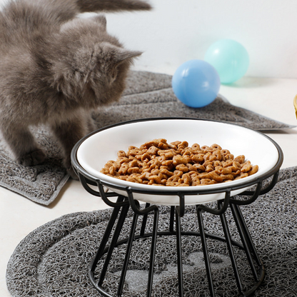💖 Emelt kerámia macskatál vaskos állvánnyal – kíméletes a nyaknak, nem borul, könnyen tisztítható! 🐱🥣 Platás utánvéttel!