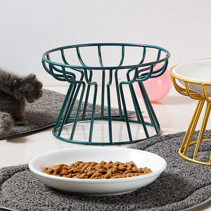 💖 Emelt kerámia macskatál vaskos állvánnyal – kíméletes a nyaknak, nem borul, könnyen tisztítható! 🐱🥣 Platás utánvéttel!