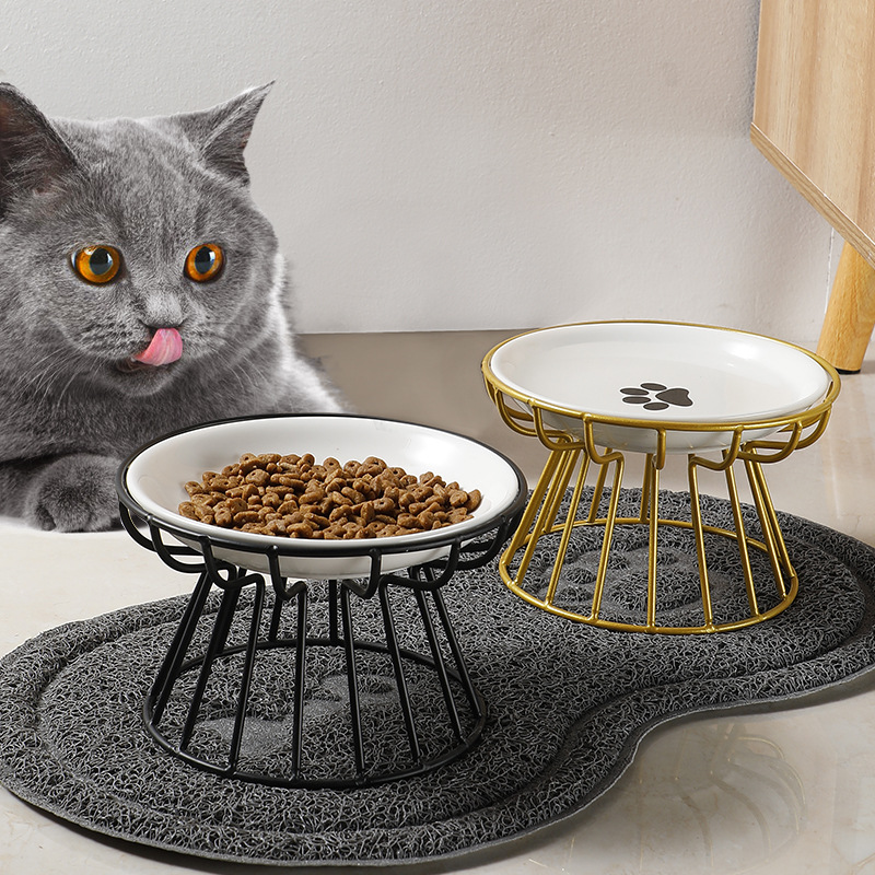 💖 Emelt kerámia macskatál vaskos állvánnyal – kíméletes a nyaknak, nem borul, könnyen tisztítható! 🐱🥣 Platás utánvéttel!
