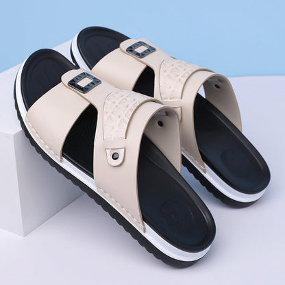 👞 Férfi műbőr belebújós nyári szandál – könnyű, nem dörzsöl, egész nap kényelmes! ☀️ Platás utánvéttel!