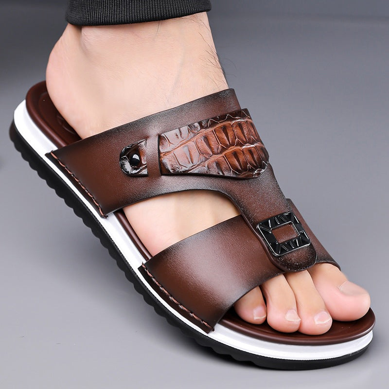👞 Férfi műbőr belebújós nyári szandál – könnyű, nem dörzsöl, egész nap kényelmes! ☀️ Platás utánvéttel!