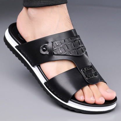 👞 Férfi műbőr belebújós nyári szandál – könnyű, nem dörzsöl, egész nap kényelmes! ☀️ Platás utánvéttel!