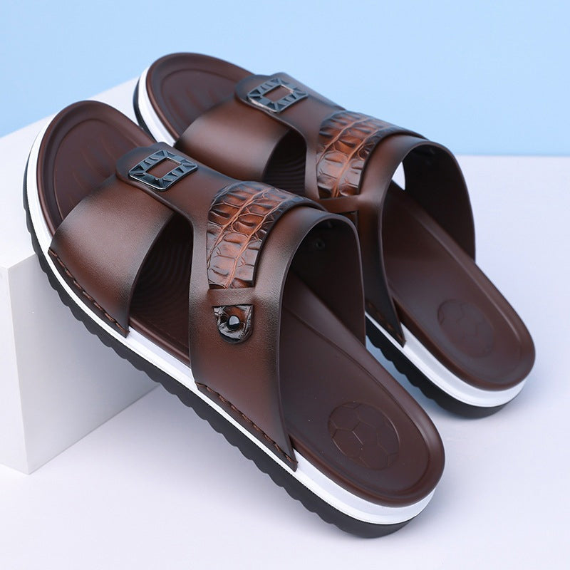 👞 Férfi műbőr belebújós nyári szandál – könnyű, nem dörzsöl, egész nap kényelmes! ☀️ Platás utánvéttel!