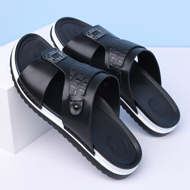 👞 Férfi műbőr belebújós nyári szandál – könnyű, nem dörzsöl, egész nap kényelmes! ☀️ Platás utánvéttel!