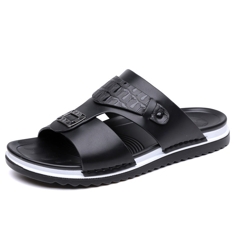 👞 Férfi műbőr belebújós nyári szandál – könnyű, nem dörzsöl, egész nap kényelmes! ☀️ Platás utánvéttel!