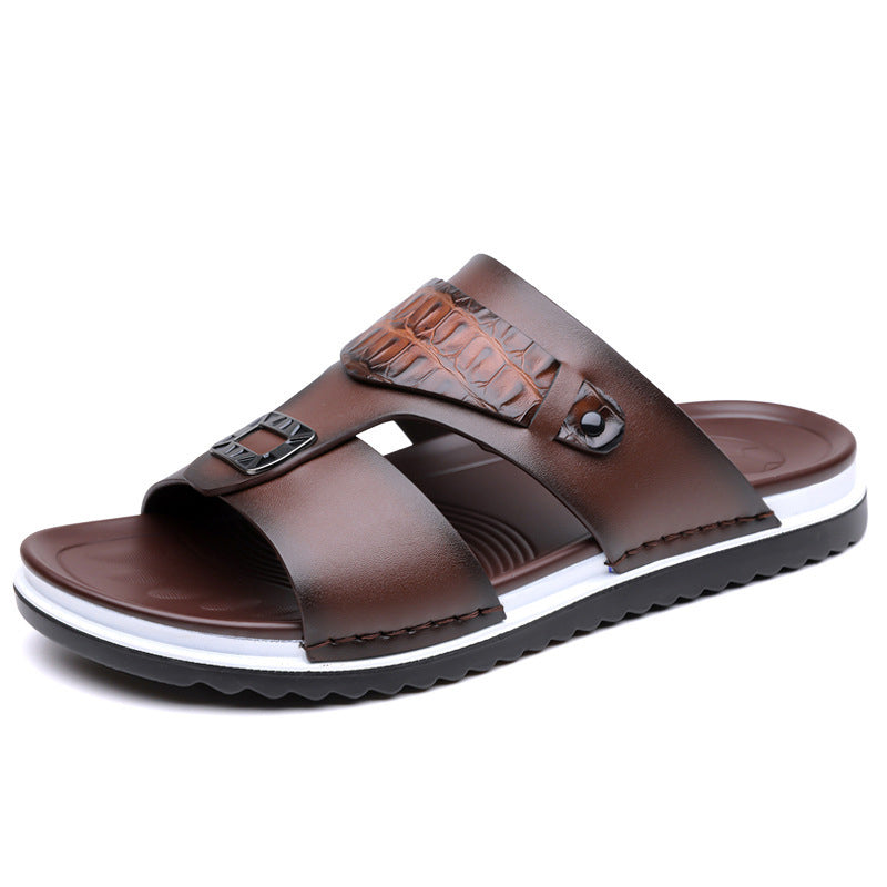 👞 Férfi műbőr belebújós nyári szandál – könnyű, nem dörzsöl, egész nap kényelmes! ☀️ Platás utánvéttel!