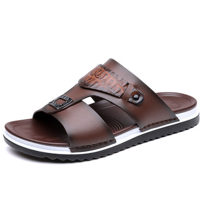 👞 Férfi műbőr belebújós nyári szandál – könnyű, nem dörzsöl, egész nap kényelmes! ☀️ Platás utánvéttel!